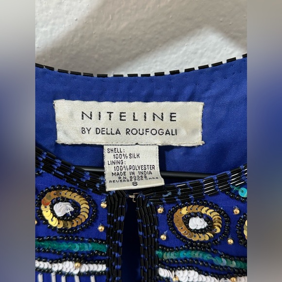 Niteline By Della‎ Roufogali Sequin Beaded Blazer 8 - Picture 2 of 7